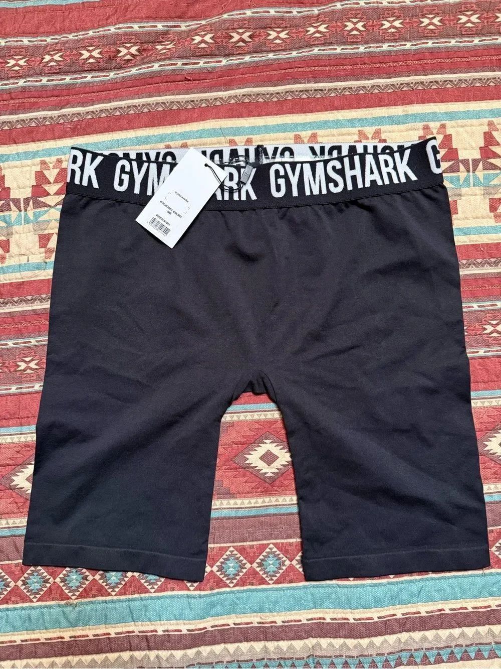NWT Gymshark Black Logo Waistband Bike Shorts size large